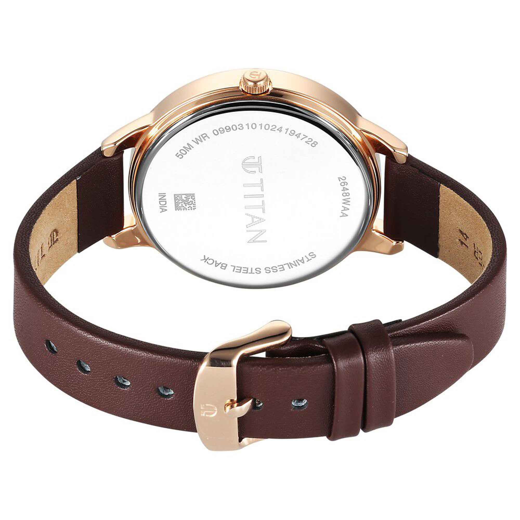Picture of Titan Neo Quartz Analog Maroon Dial Leather Strap Watch For Women