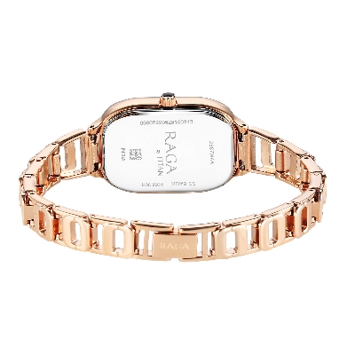 Picture of Titan Raga Chic Quartz Analog Black Dial Rose Gold Metal Strap Watch for Women