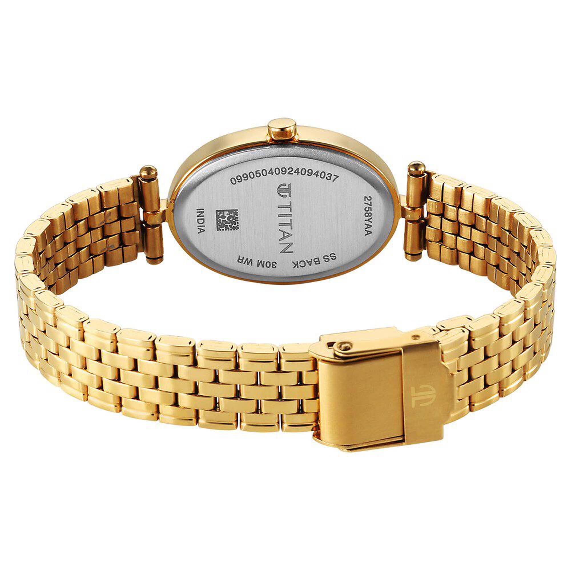 Picture of Titan Karishma Quartz Analog Silver Dial Golden Stainless Steel Strap Watch For Women