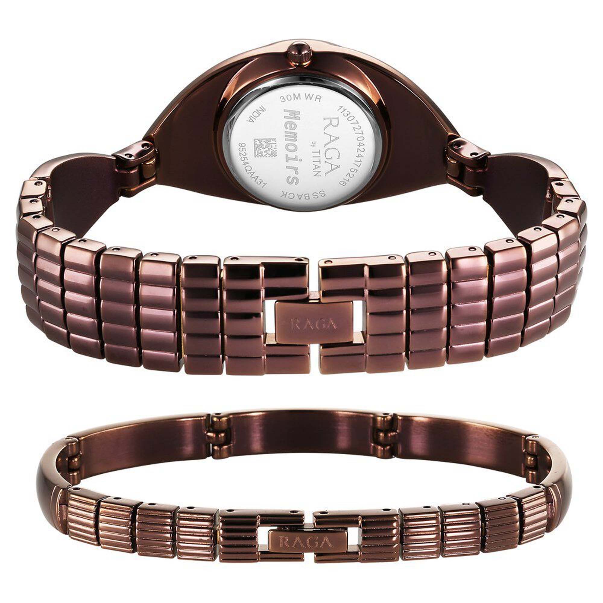 Picture of Titan Raga Memoirs Quartz Analog Mother Of Pearl Dial With Brown Metal Strap Watch For Women