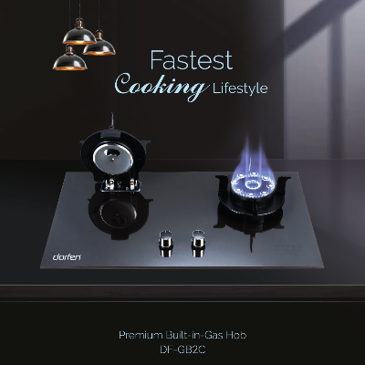 Picture of DORFEN Glass Gas Stove with 2-Burners (Foldable) - 30x17