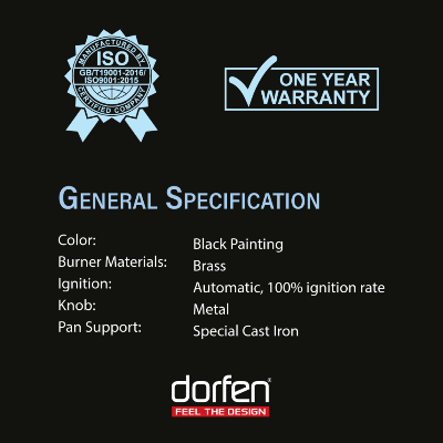 Picture of DORFEN Glass Gas Stove with 2-Burners (Foldable) - 30x17