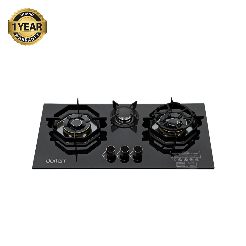 Picture of DORFEN Glass Gas Stove with 3-Burners - 30x18