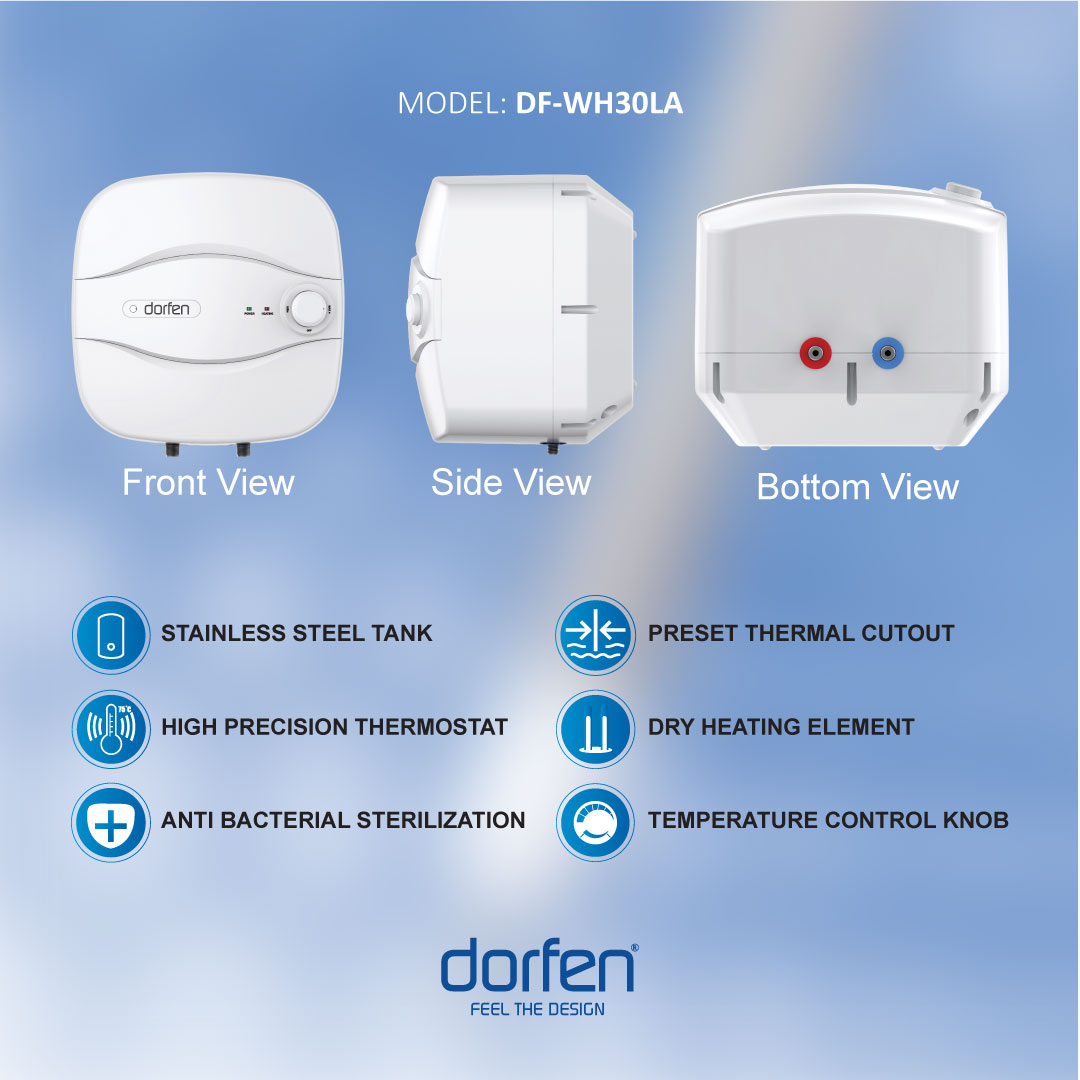 Picture of DORFEN Storage Electric Water Heater 30 Liters - 18x18x15