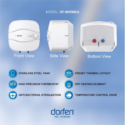Picture of DORFEN Storage Electric Water Heater 30 Liters - 18x18x15