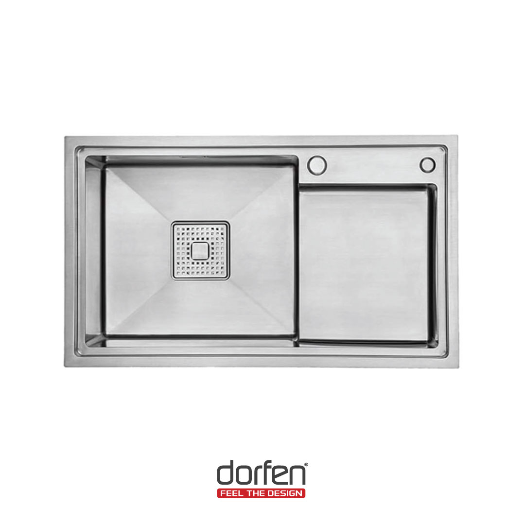Picture of DORFEN Workstation Type Single Bowl Handmade Sink - 36x18x9