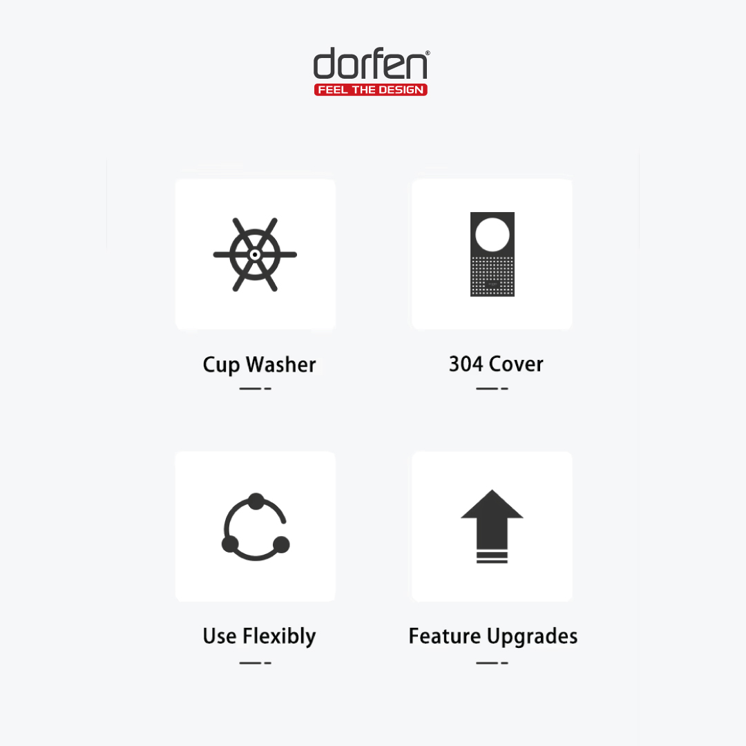 Picture of DORFEN Double Bowl Cup Rinser Handmade Sink - 36x18x9