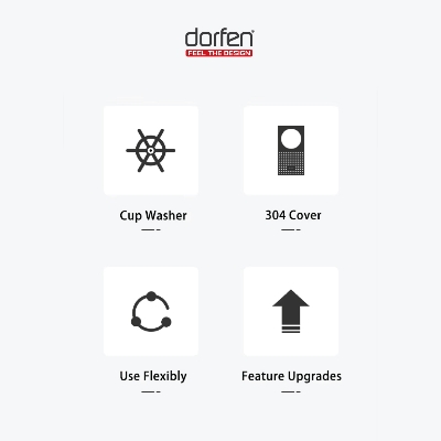 Picture of DORFEN Double Bowl Cup Rinser Handmade Sink - 36x18x9