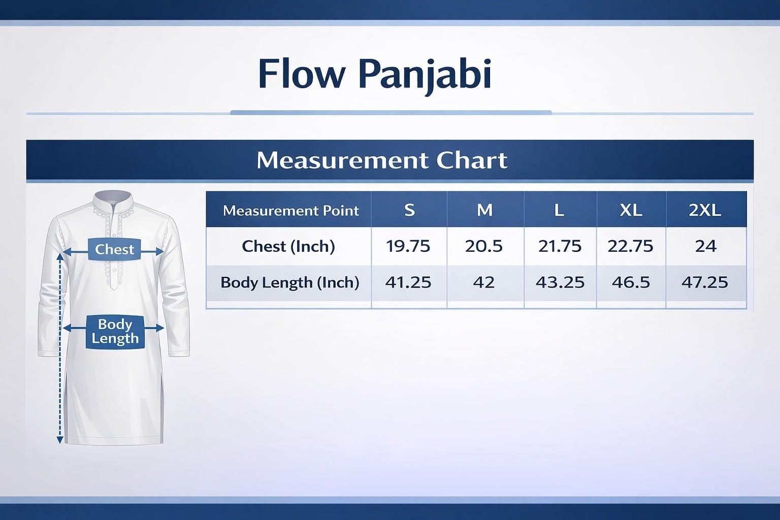 Picture of White Cotton Flow Panjabi(White)