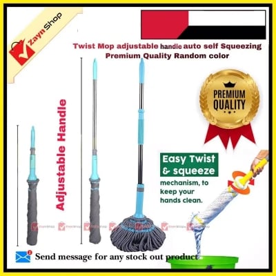 Picture of Twist Mop adjustable handle auto self Squeezing Premium Quality 1 pcs Random color