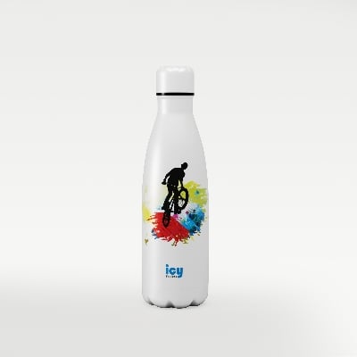 Picture of ICY Water Bottle 450 ML Stainless Steeel|Keep Cold and Hot for 12 Hours|BPA Free|Leak Proof|Bike Rider|Double-Walled Insulated Inner Steel and Sturdy Outer