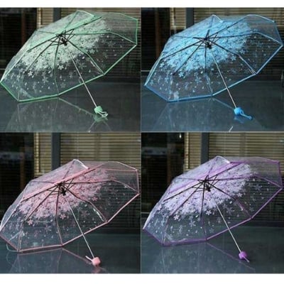 Picture of Stylish Transparent Umbrella with Soft Grip | MNK SHOP (Pink)