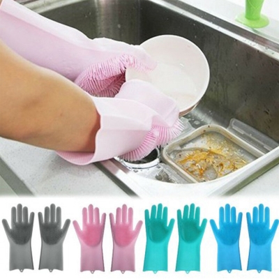 Picture of 1pcs Silicone Dish Washing Kitchen Hand Gloves- Multicolor - Hand Gloves - Hand Gloves - Hand Gloves