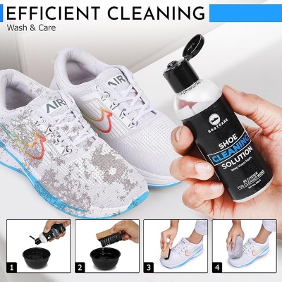 Picture of BootCare Shoe Cleaner Whitening Cleansing Liquid Shoe Fast Acting Cleaner Foaming Stain Remover For Shoes - Cleaner Suitable for Sneaker, Nubuck, Canvas, Knit, Trainers, Multi-Material,Suede & Many More,Travel Friendly Portable Kit (100 ml)