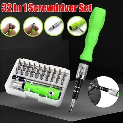 Picture of 32 in 1 Mini Screwdriver Bits Set with Magnetic Flexible Extension Rod For Home Appliance Repairing Preparations