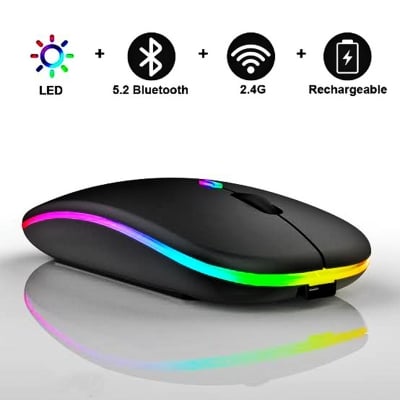 Picture of Rechargeable Wireless Mouse RGB Waterproof Optical Mouse, For Pc and Laptop Gamer Dual Model 2.4GHz Mouse