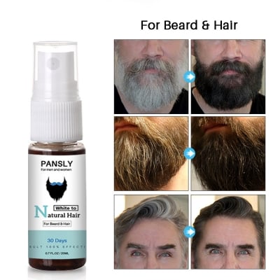 Picture of PANSLY Restore White Beard Hair to Natural Color Spray for Men Women Hair Care Herbal Cure Treatment Tonic Growth Serum