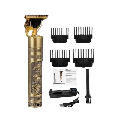 Picture of T9 Vintage USB Rechargeable Hair Trimmer Electric Hair Clipper Haircut Machine For Men