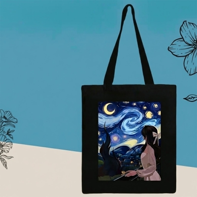 Picture of Fashion Canvas Tote Bag Women Empowerment Designed Cotton Canvas Tote Bag With Zipper for Women Girls Ladies Everyday Daily Useable Fashionable Hand Shoulder Bag For School College University Students