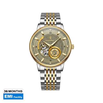 Picture of POEDAGAR 1416 Luxury Fashion Automatic Mechanical Stainless Steel Men’s Watch – Gold Grey