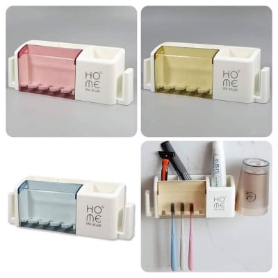 Picture of Toothbrush holder punch-free modern minimalist rack wall-mounted toothbrush holder bathroom creative home family of four-1 Pcs
