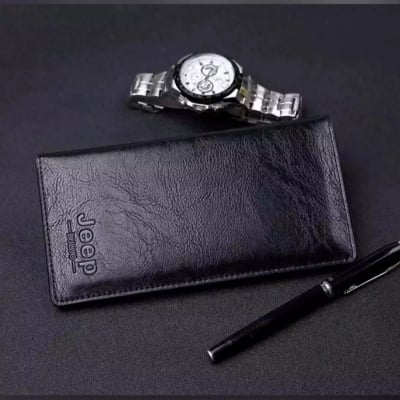 Picture of Jeep Long Black High quality Stylish Artificial Leather wallet for men