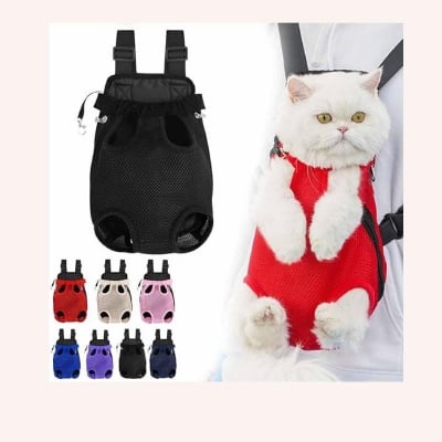 Picture of Small Dog Cat Backpack Breathable Puppy Carrier Bag Large Capacity Foldable Creative Solid Color Portable for Small Dogs Cats