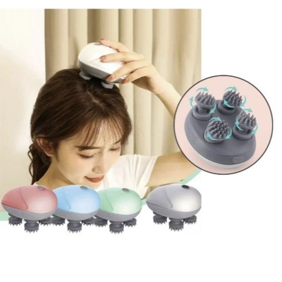 Picture of New Electric Scalp Massager, Portable Head Massager with Kneading 96 Massage Nodes, Handheld Head Scratcher Massager for Stress Relax and Pain Relief, Ideal Gifts for Women, Men