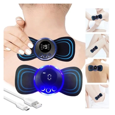 Picture of Tens Units EMS Mini Massager,Muscle Stimulator Full Body Relaxation Machine Rechargeable Device for Legs Back Neck Pain Relief Electromagnetic Therapy For Unisex