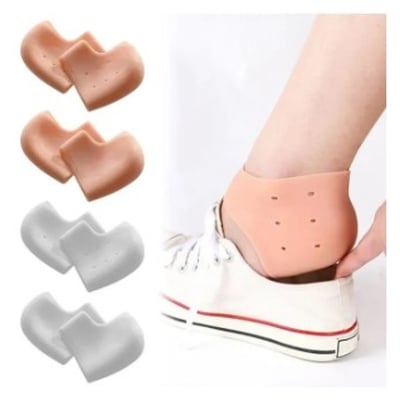 Picture of Silicone Protector Sleeve Heel Pads Heel Cups Plantar Fasciitis Support Feet Care Skin Repair Cushion Half-yard Socks Gel Heel
