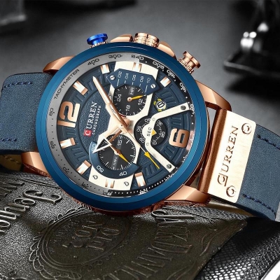 Picture of CURREN 8329 Casual Sport Watches for Men Top Brand Luxury Military Leather Wrist Watch Man Clock Fashion Chronograph Wristwatch