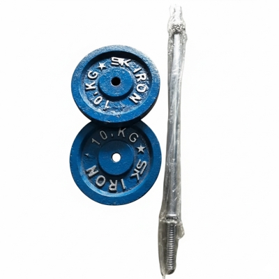 Picture of [10=10]=20 KG Dumbel BLUE PLATE with 3 fit stick