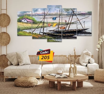 Picture of 5Pcs In 1 Set Wall Canvas Art (printing) code# 205 - Multicolor