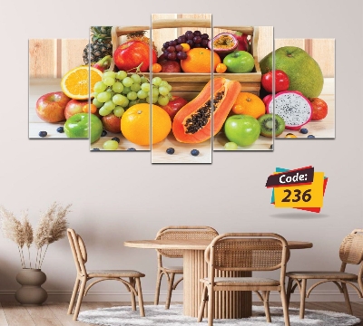Picture of 5Pcs In 1 Set Wall Canvas Art (printing) code# 236 - Multicolor