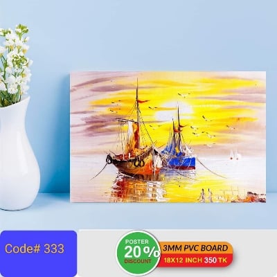 Picture of 1 Part Wall Canvas Art 18x12 Inch Waterproof Matte Print on PVC Board Easy Installation - Multicolor