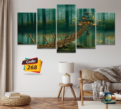 Picture of 5Pcs In 1 Set Wall Canvas Art (printing) code# 268 - Multicolor
