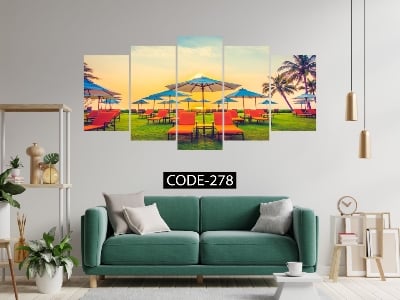 Picture of 5Pcs In 1 Set Wall Canvas Art (printing) code# 278 - Multicolor