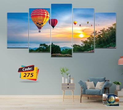 Picture of 5Pcs In 1 Set Wall Canvas Art (printing) code# 275 - Multicolor