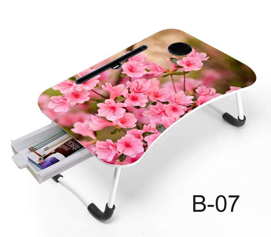 Picture of Waterproof Printing KIDS READING WRITTING TABLE LAPTOP TABLE FOR BED CHINA Portable Desk Foldable LAPTOP STAND with drawer - Multicolor