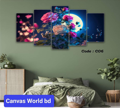 Picture of 18*36 inch 5Pcs In 1 Set Wall Canvas printing code#c06 - Multicolor