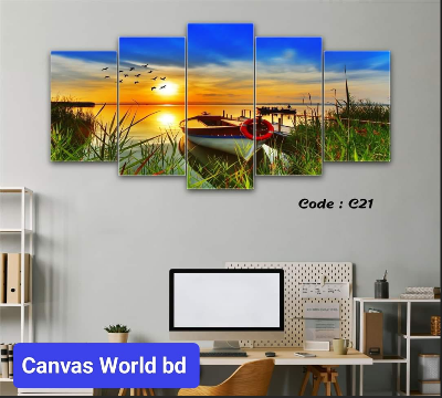 Picture of 18*36 inch 5Pcs In 1 Set Wall Canvas printing code#c21 - Multicolor