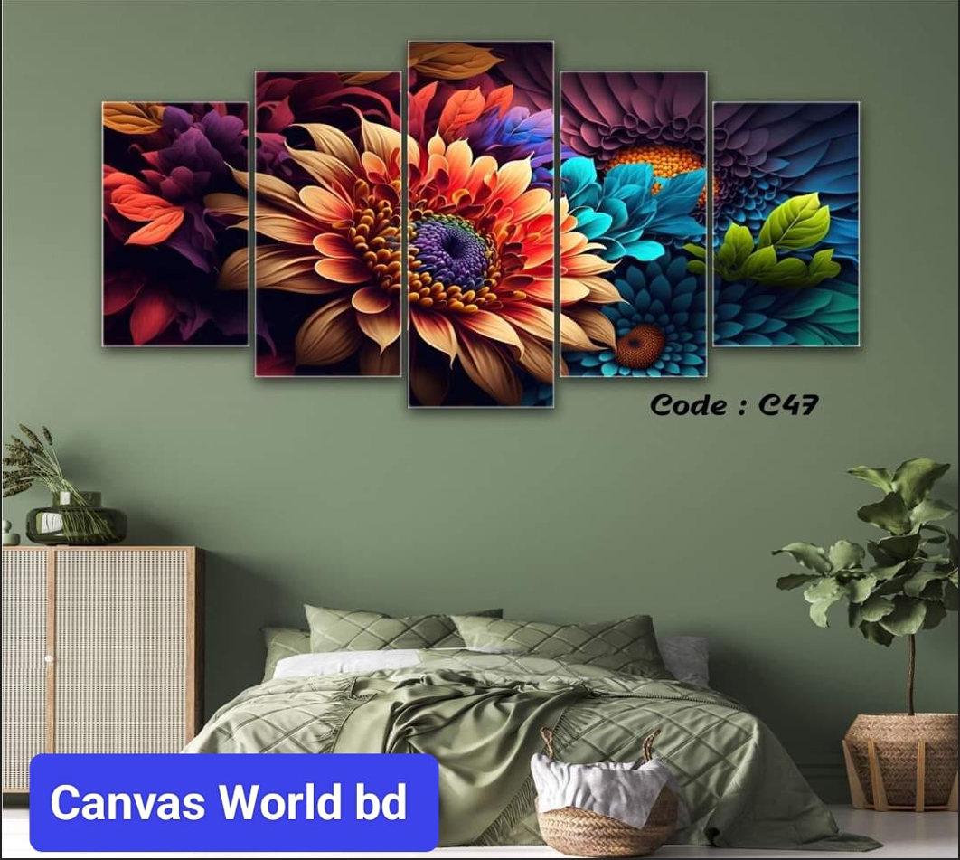 Picture of 18*36 inch 5Pcs In 1 Set Wall Canvas printing code#c26 - Multicolor