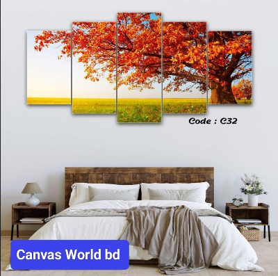 Picture of 18*36 inch 5Pcs In 1 Set Wall Canvas printing code#c32 - Multicolor