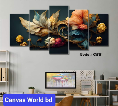Picture of 18*36 inch 5Pcs In 1 Set Wall Canvas printing code#c32 - Multicolor