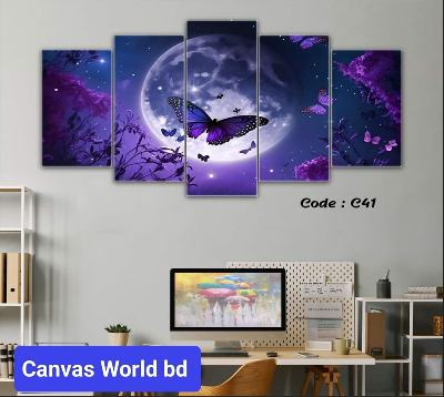 Picture of 18*36 inch 5Pcs In 1 Set Wall Canvas printing code#c41 - Multicolor