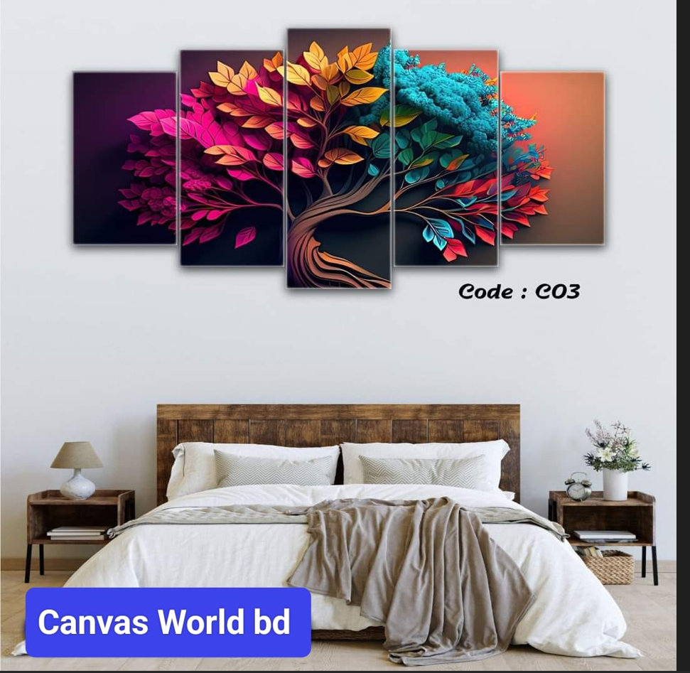 Picture of 18*36 inch 5Pcs In 1 Set Wall Canvas printing code#c29 - Multicolor