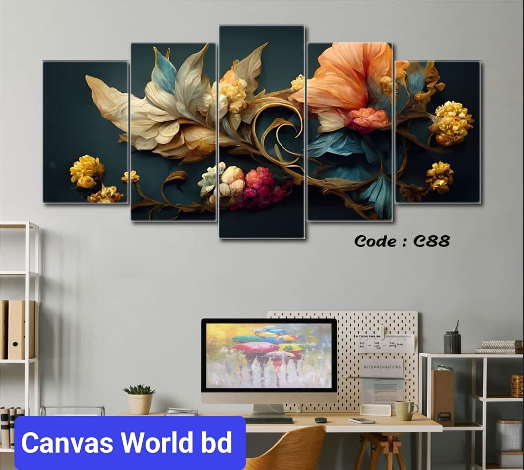 Picture of 18*36 inch 5Pcs In 1 Set Wall Canvas printing code#c87 - Multicolor