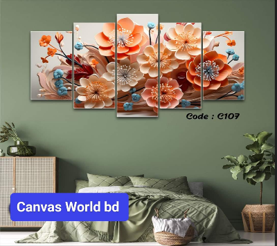 Picture of 18*36 inch 5Pcs In 1 Set Wall Canvas printing code#c107 - Multicolor