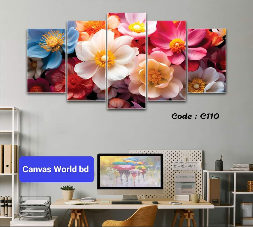 Picture of 18*36 inch 5Pcs In 1 Set Wall Canvas printing code#c107 - Multicolor