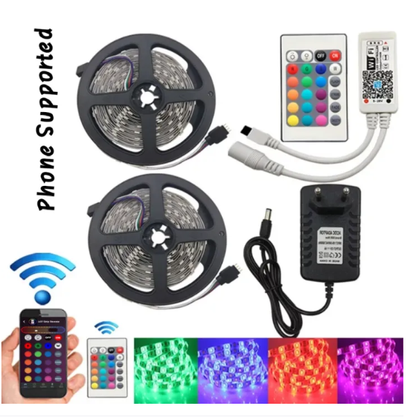 Picture of "LED স্ট্রিপ লাইট RGB 5050 জলরোধী নমনীয় ফিতা DC 12V 2835SMD ওয়াইফাই টেপ ডায়োড বেডরুমের সজ্জা লুইস LED লাইট - RGB Light" - Multicolor